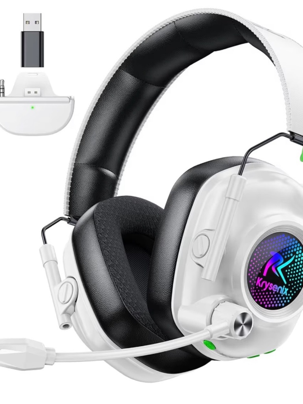 White Wireless Gaming Headset with Mic